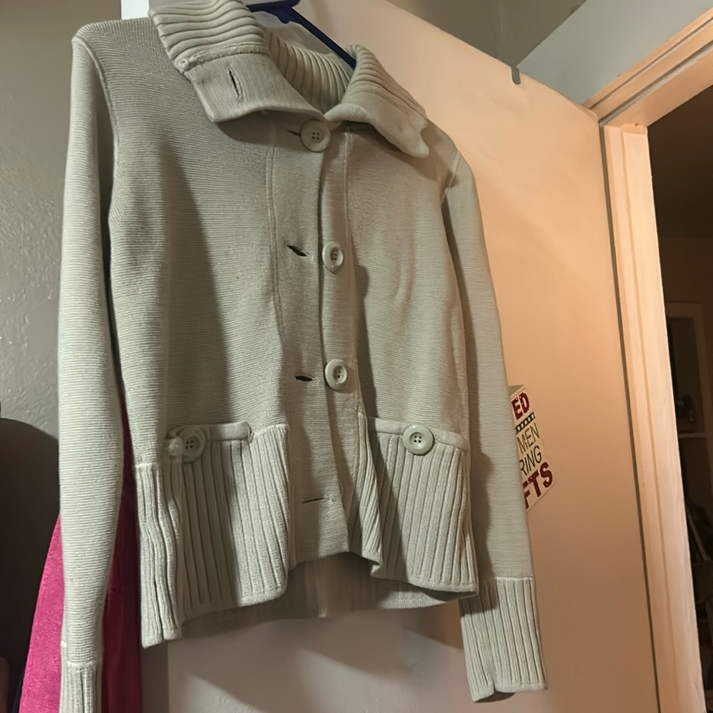 Cream Small Button up sweater